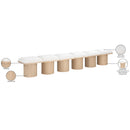  Color_Cream/ Natural Finish -- Pavilion Cream Boucle Fabric Upholstered 6 pc Modular Bench IMAGE 8