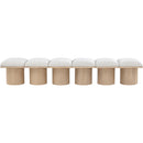 Meridian Pavilion Cream Boucle Fabric Bench IMAGE 3