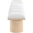  Color_Cream/ Natural Finish -- Pavilion Cream Boucle Fabric Upholstered 6 pc Modular Bench IMAGE 4