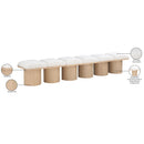  Color_Cream/ Natural Finish -- Pavilion Cream Boucle Fabric Upholstered 6 pc Modular Bench IMAGE 7