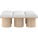 Meridian Pavilion Cream Boucle Fabric Bench IMAGE 3