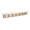  Color_Cream/ Natural Finish -- Pavilion Cream Boucle Fabric Upholstered 7 pc Modular Bench IMAGE 1