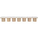 Meridian Pavilion Cream Boucle Fabric Bench IMAGE 3