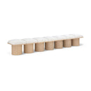 Meridian Pavilion Cream Boucle Fabric Bench IMAGE 1