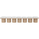  Color_Cream/ Natural Finish -- Pavilion Cream Boucle Fabric Upholstered 7 pc Modular Bench IMAGE 3