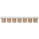Meridian Pavilion Cream Boucle Fabric Bench IMAGE 3
