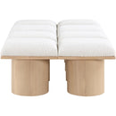  Color_Cream/ Natural Finish -- Pavilion Cream Boucle Fabric Upholstered 8 pc Modular Bench IMAGE 4