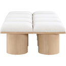 Meridian Pavilion Cream Boucle Fabric Bench IMAGE 4