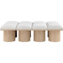 Meridian Pavilion Cream Boucle Fabric Bench IMAGE 3
