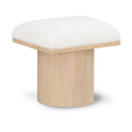  Color_Cream/ Natural Finish -- Pavilion Cream Boucle Fabric Upholstered Stool IMAGE 1