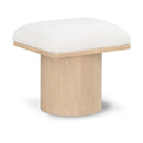  Color_Cream/ Natural Finish -- Pavilion Cream Boucle Fabric Upholstered Stool IMAGE 1