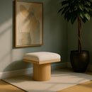 Meridian Pavilion Cream Boucle Fabric Bench/Stool IMAGE 2