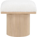  Color_Cream/ Natural Finish -- Pavilion Cream Boucle Fabric Upholstered Stool IMAGE 3