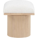  Color_Cream/ Natural Finish -- Pavilion Cream Boucle Fabric Upholstered Stool IMAGE 4