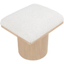  Color_Cream/ Natural Finish -- Pavilion Cream Boucle Fabric Upholstered Stool IMAGE 5