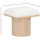  Color_Cream/ Natural Finish -- Pavilion Cream Boucle Fabric Upholstered Stool IMAGE 7
