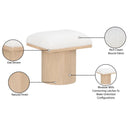  Color_Cream/ Natural Finish -- Pavilion Cream Boucle Fabric Upholstered Stool IMAGE 8