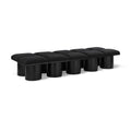  Color_Black -- Meridian Pavilion Boucle Fabric Upholstered 10 pc Modular Bench IMAGE 1