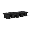  Color_Black -- Meridian Pavilion Boucle Fabric Upholstered 10 pc Modular Bench IMAGE 1