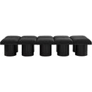  Color_Black -- Meridian Pavilion Boucle Fabric Upholstered 10 pc Modular Bench IMAGE 3