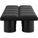  Color_Black -- Meridian Pavilion Boucle Fabric Upholstered 10 pc Modular Bench IMAGE 4