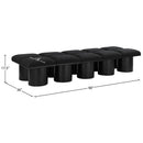  Color_Black -- Meridian Pavilion Boucle Fabric Upholstered 10 pc Modular Bench IMAGE 6