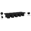  Color_Black -- Meridian Pavilion Boucle Fabric Upholstered 10 pc Modular Bench IMAGE 7