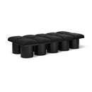  Color_Black -- Meridian Pavilion Boucle Fabric Upholstered 10 pc Modular Bench IMAGE 1