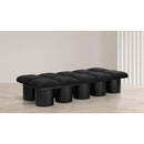  Color_Black -- Meridian Pavilion Boucle Fabric Upholstered 10 pc Modular Bench IMAGE 2