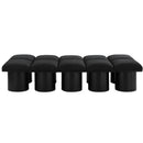  Color_Black -- Meridian Pavilion Boucle Fabric Upholstered 10 pc Modular Bench IMAGE 3