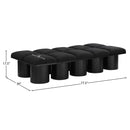  Color_Black -- Meridian Pavilion Boucle Fabric Upholstered 10 pc Modular Bench IMAGE 7