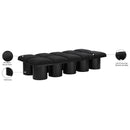  Color_Black -- Meridian Pavilion Boucle Fabric Upholstered 10 pc Modular Bench IMAGE 8