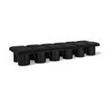  Color_Black -- Meridian Pavilion Boucle Fabric Upholstered 12 pc Modular Bench IMAGE 1