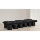  Color_Black -- Meridian Pavilion Boucle Fabric Upholstered 12 pc Modular Bench IMAGE 2