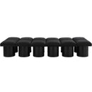  Color_Black -- Meridian Pavilion Boucle Fabric Upholstered 12 pc Modular Bench IMAGE 3