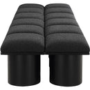  Color_Black -- Meridian Pavilion Boucle Fabric Upholstered 12 pc Modular Bench IMAGE 4