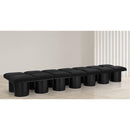  Color_Black -- Meridian Pavilion Boucle Fabric Upholstered 14 pc Modular Bench IMAGE 2