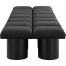  Color_Black -- Meridian Pavilion Boucle Fabric Upholstered 14 pc Modular Bench IMAGE 4