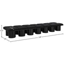  Color_Black -- Meridian Pavilion Boucle Fabric Upholstered 14 pc Modular Bench IMAGE 6