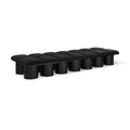 Color_Black -- Meridian Pavilion Boucle Fabric Upholstered 14 pc Modular Bench IMAGE 1