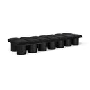  Color_Black -- Meridian Pavilion Boucle Fabric Upholstered 14 pc Modular Bench IMAGE 1