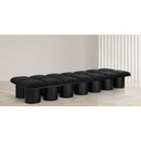  Color_Black -- Meridian Pavilion Boucle Fabric Upholstered 14 pc Modular Bench IMAGE 2