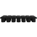  Color_Black -- Meridian Pavilion Boucle Fabric Upholstered 14 pc Modular Bench IMAGE 3