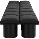  Color_Black -- Meridian Pavilion Boucle Fabric Upholstered 14 pc Modular Bench IMAGE 4