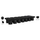  Color_Black -- Meridian Pavilion Boucle Fabric Upholstered 14 pc Modular Bench IMAGE 8