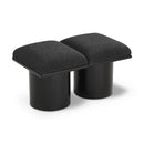  Color_Black -- Meridian Pavilion Boucle Fabric Upholstered 2 pc Modular Bench IMAGE 1