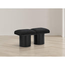  Color_Black -- Meridian Pavilion Boucle Fabric Upholstered 2 pc Modular Bench IMAGE 2