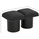  Color_Black -- Meridian Pavilion Boucle Fabric Upholstered 2 pc Modular Bench IMAGE 7