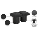  Color_Black -- Meridian Pavilion Boucle Fabric Upholstered 2 pc Modular Bench IMAGE 8