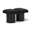  Color_Black -- Meridian Pavilion Boucle Fabric Upholstered 2 pc Modular Bench IMAGE 1
